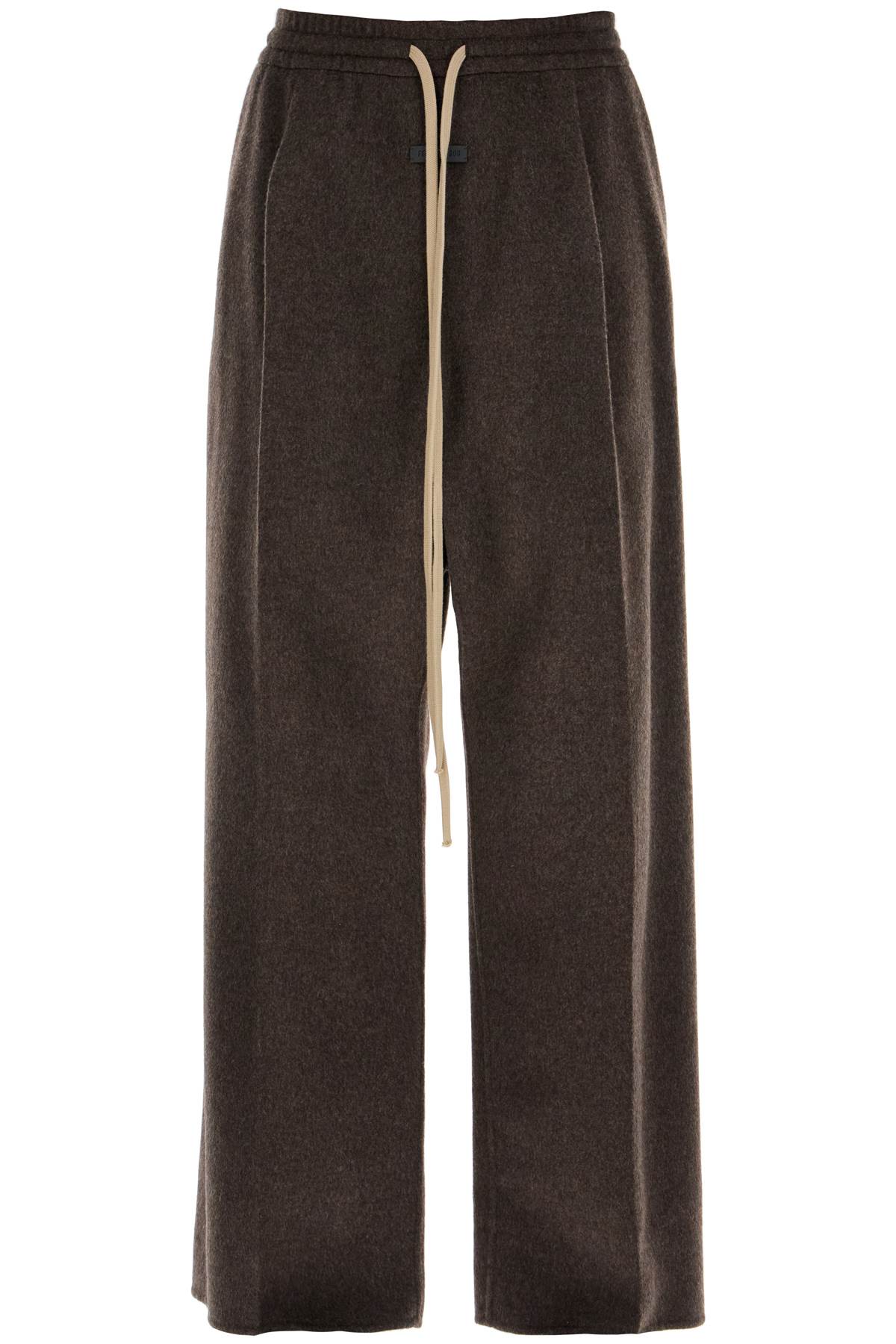 Brushed Wool Trousers  - Brown