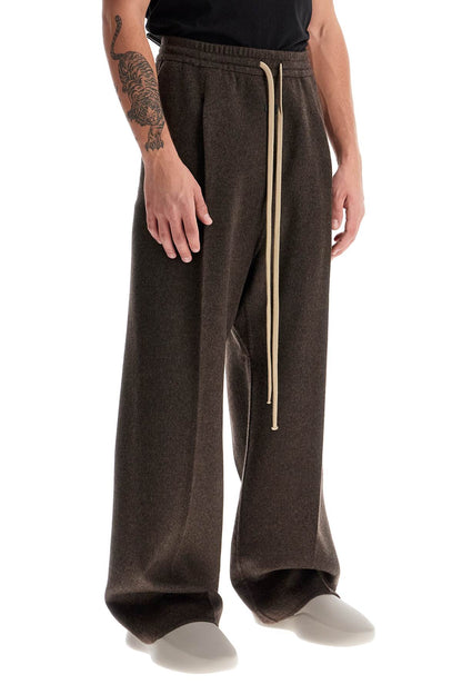 Brushed Wool Trousers  - Brown