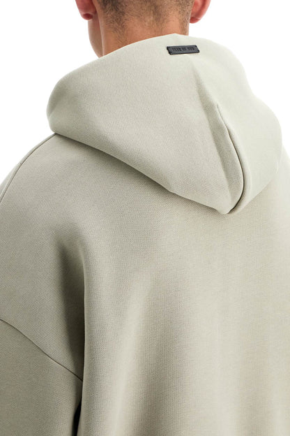 Hooded Sweatshirt With Half Zip  - Grey