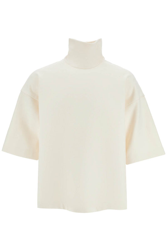 "oversized High-neck T  - White