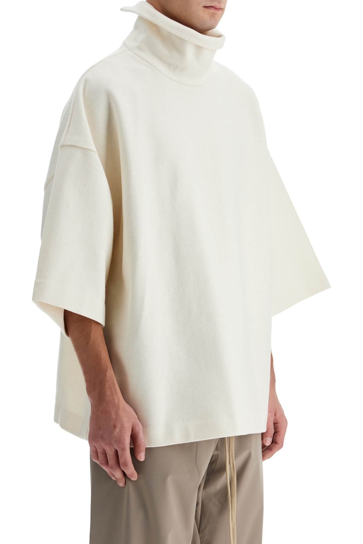 "oversized High-neck T  - White