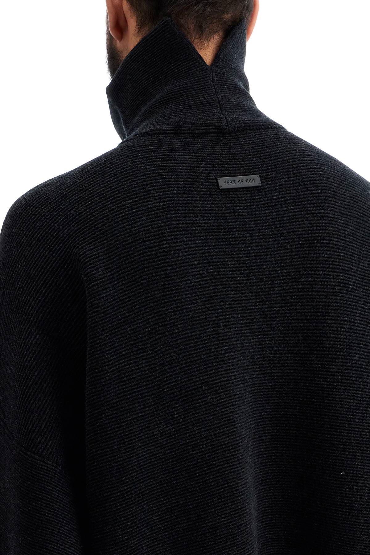 High-neck Ottoman Pullover  - Grey