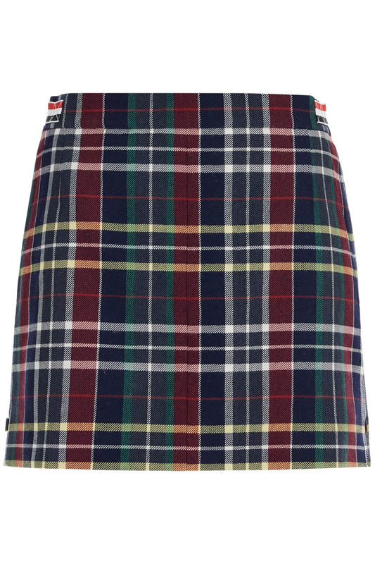 Wool Twill Mini Skirt In  - Multicolor