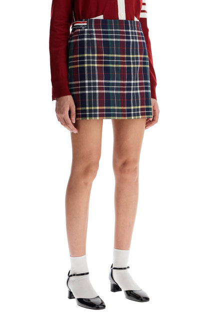 Wool Twill Mini Skirt In  - Multicolor