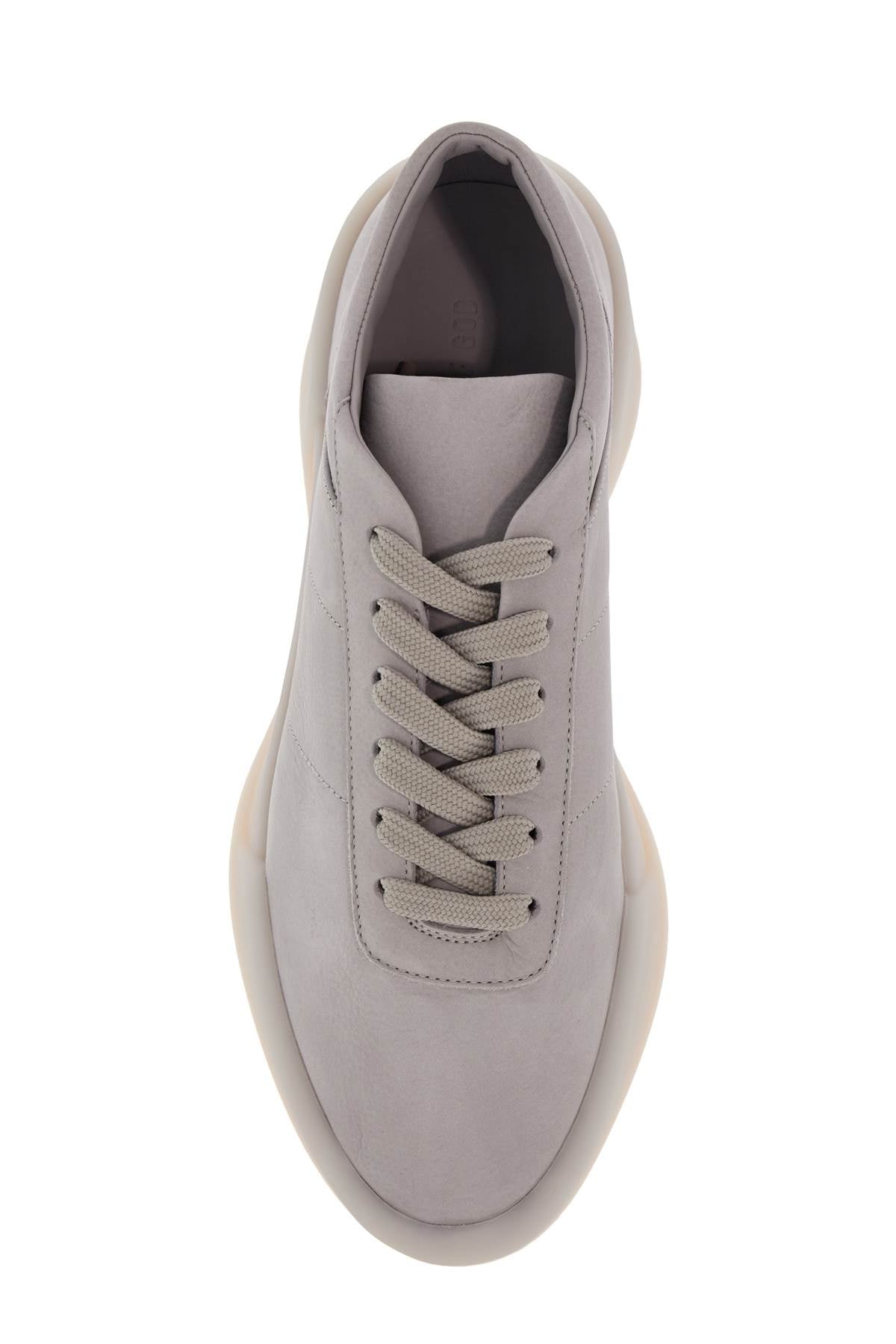 Low Top Sneakers Aerobic Light Gray Leather With Velcro Closure  - Grey