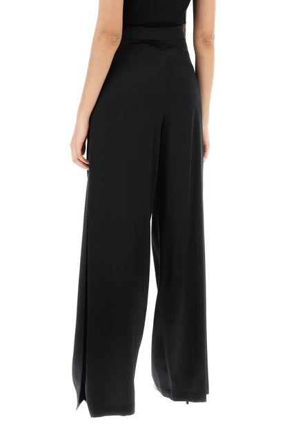 "satin Silk Fiesta Pants"  - Black