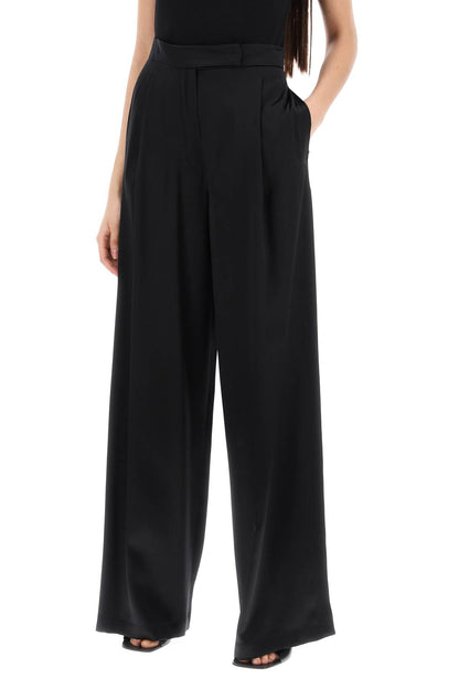 "satin Silk Fiesta Pants"  - Black