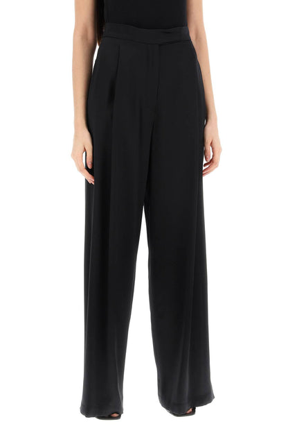 "satin Silk Fiesta Pants"  - Black