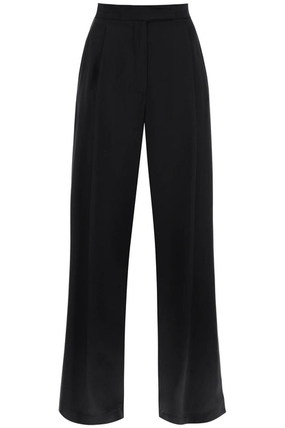 "satin Silk Fiesta Pants"  - Black