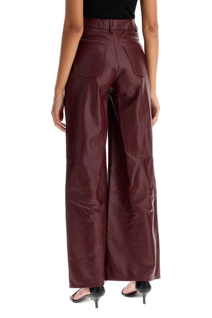 Nappa Leather Figari Pants  - Purple