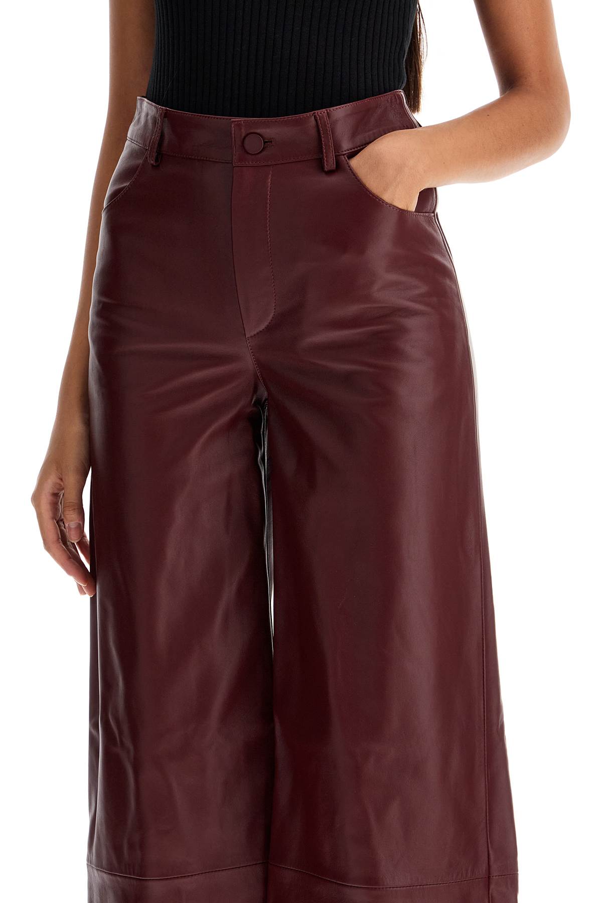 Nappa Leather Figari Pants  - Purple