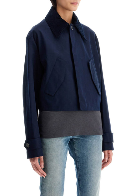 Cropped Canvas Jacket For Women  - Blue