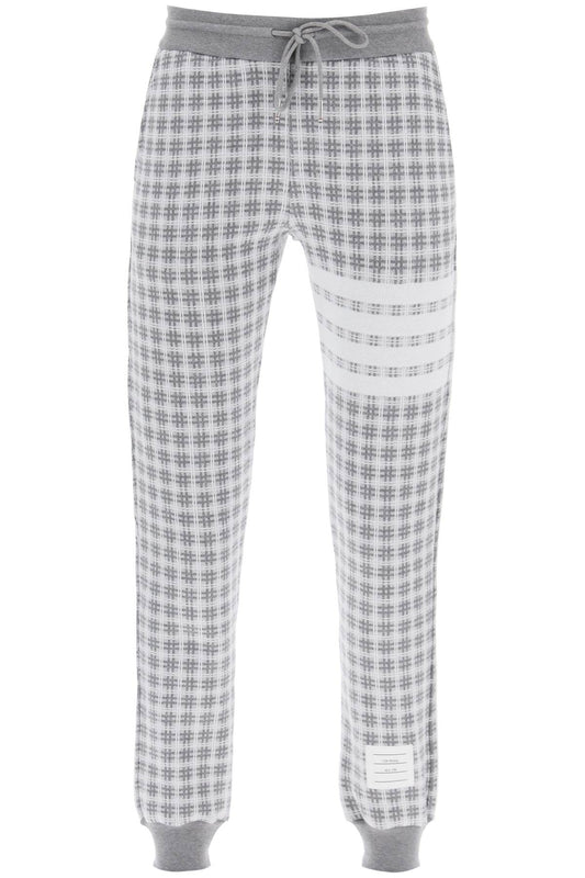 4-bar Joggers In Check Knit  - Grey