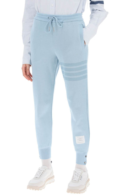 4-bar Joggers In Cotton Knit  - Light Blue