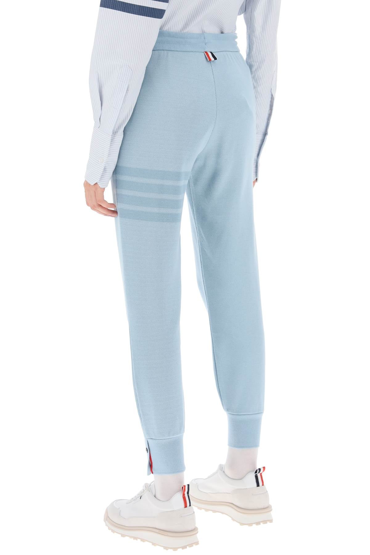 4-bar Joggers In Cotton Knit  - Light Blue