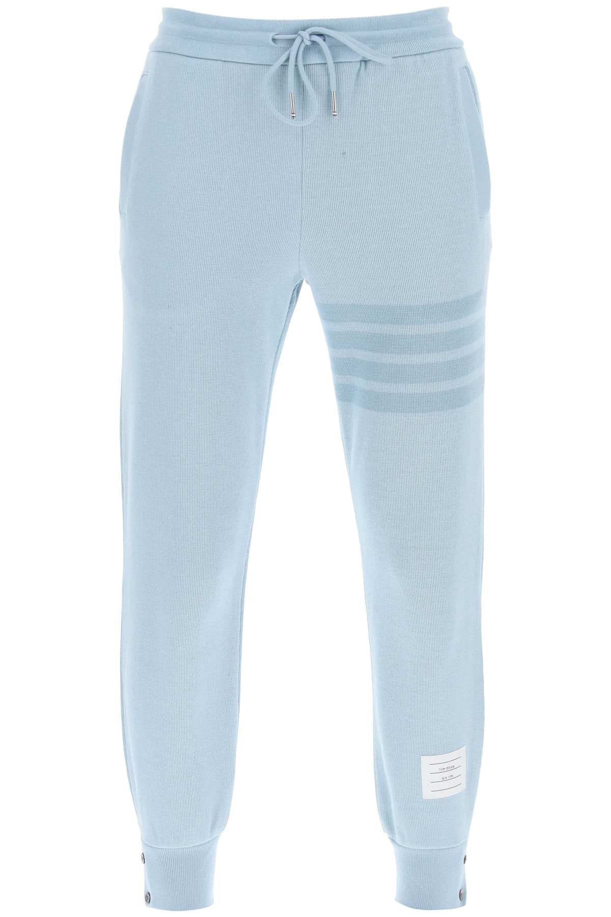 4-bar Joggers In Cotton Knit  - Light Blue