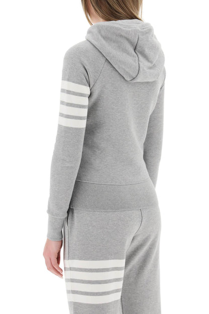 4-bar Full Zip Hoodie  - Grey