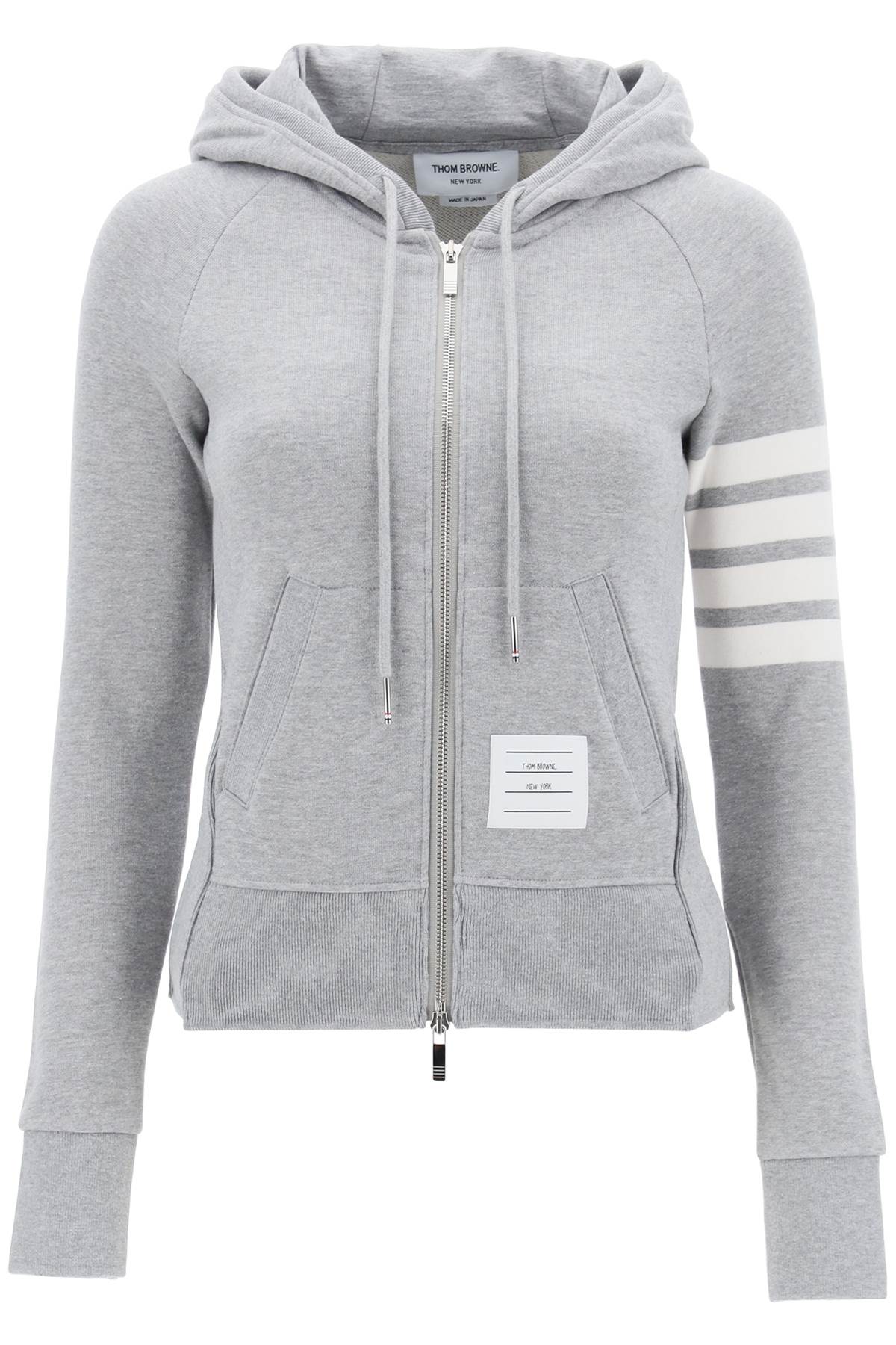 4-bar Full Zip Hoodie  - Grey