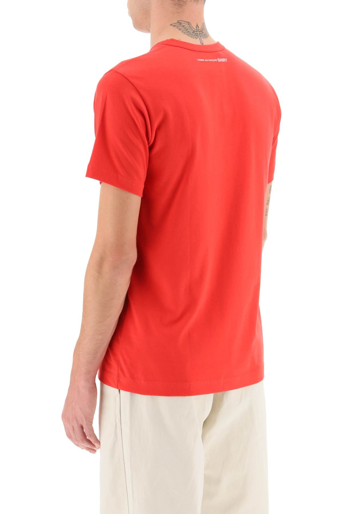 Cotton Crewneck T-shirt  - Red