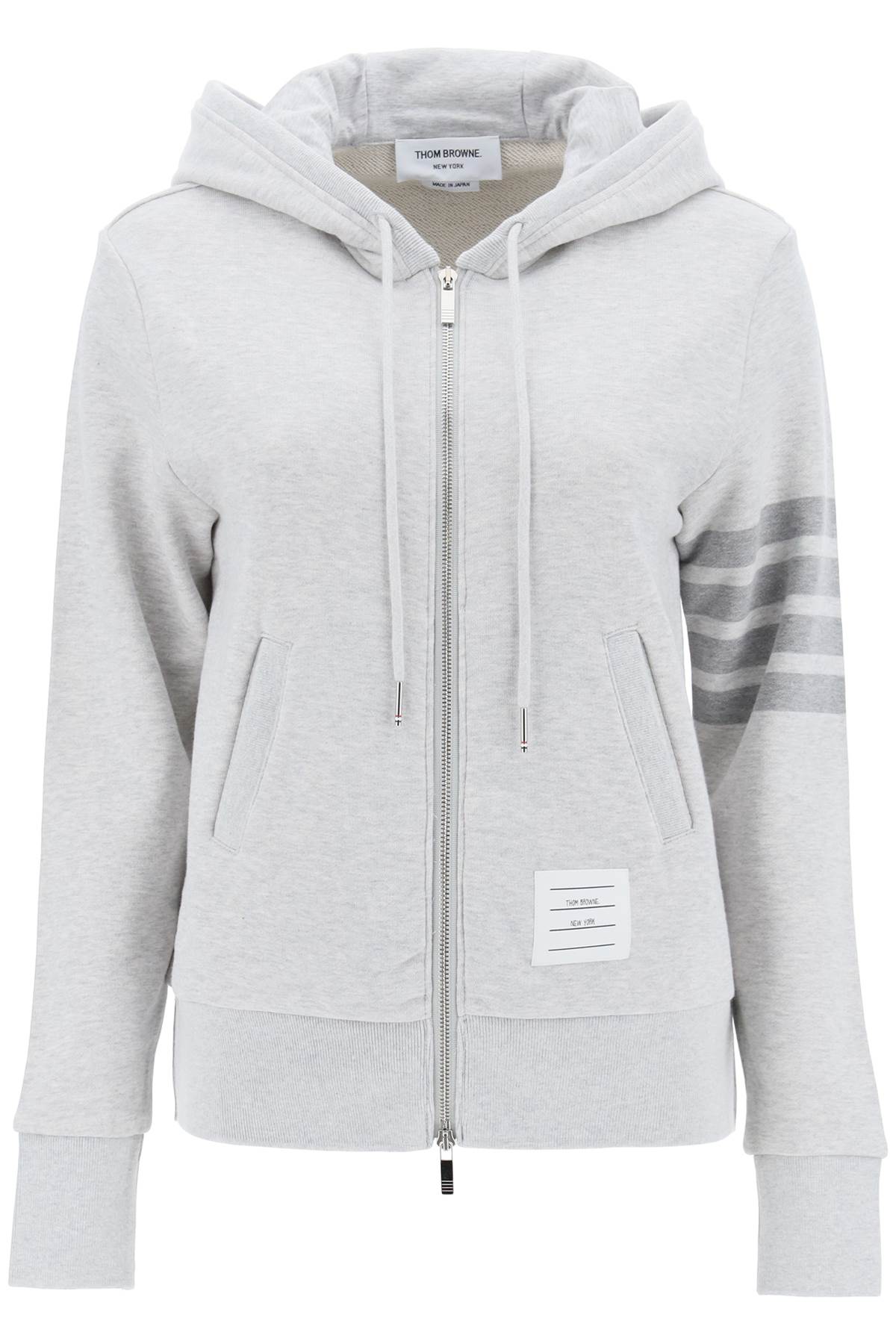 4-bar Hoodie With Zipper And  - Grey