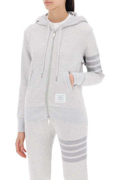 4-bar Hoodie With Zipper And  - Grey