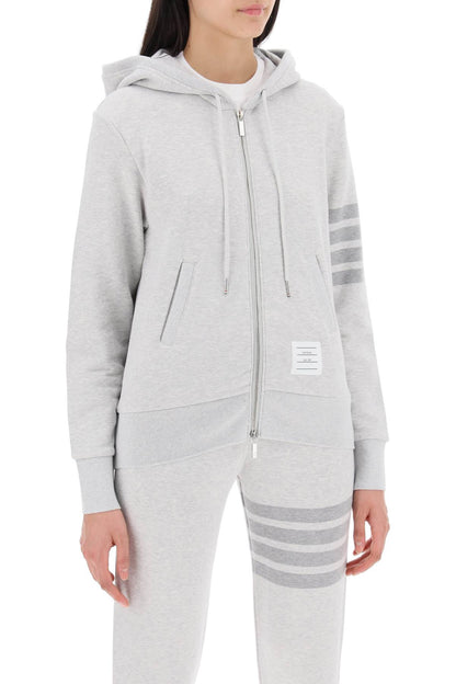 4-bar Hoodie With Zipper And  - Grey