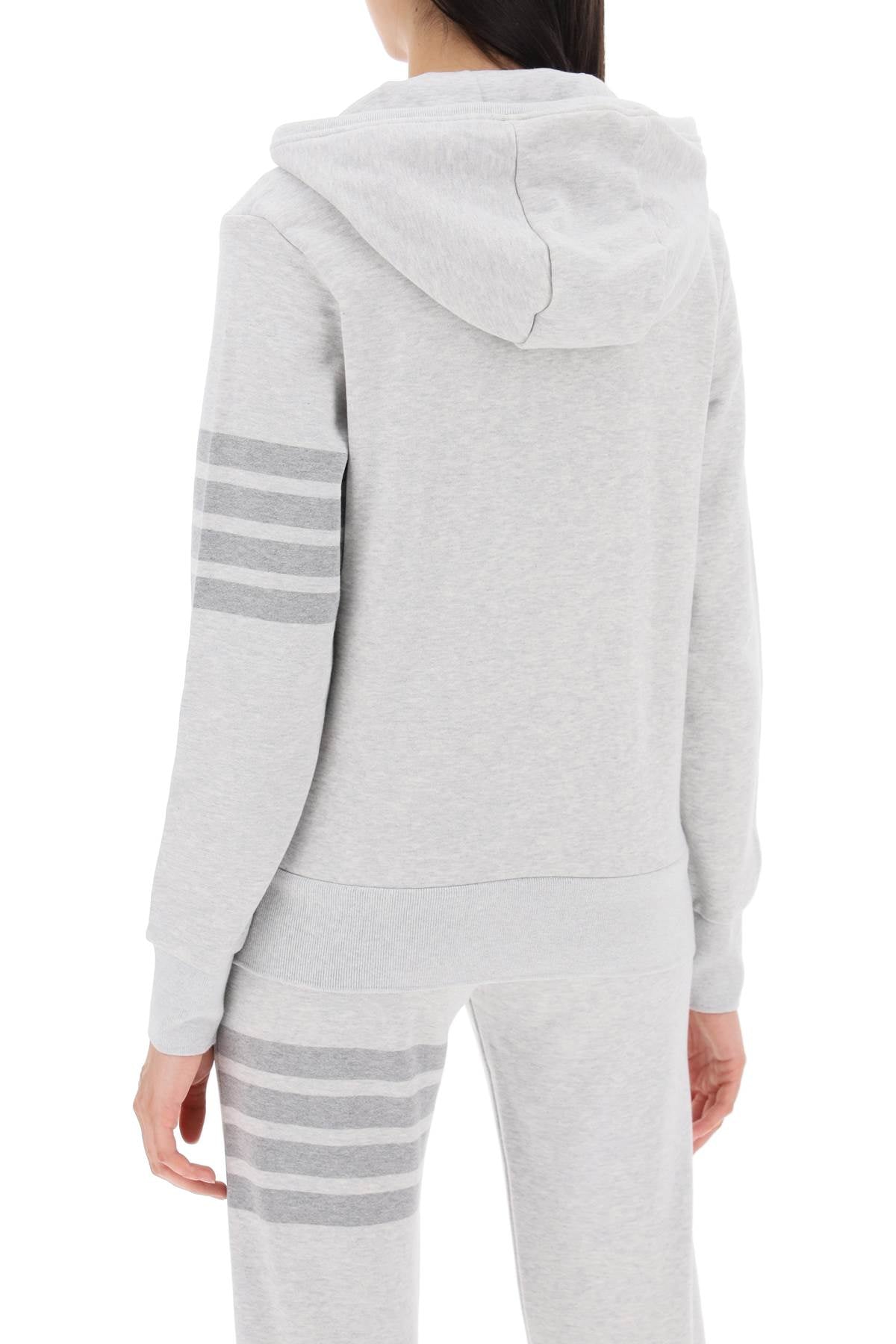 4-bar Hoodie With Zipper And  - Grey