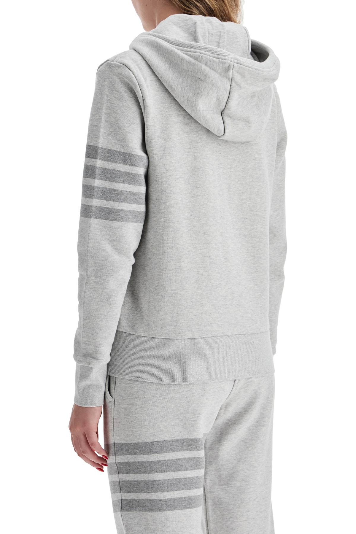 4-bar Hoodie With Zipper And  - Grey