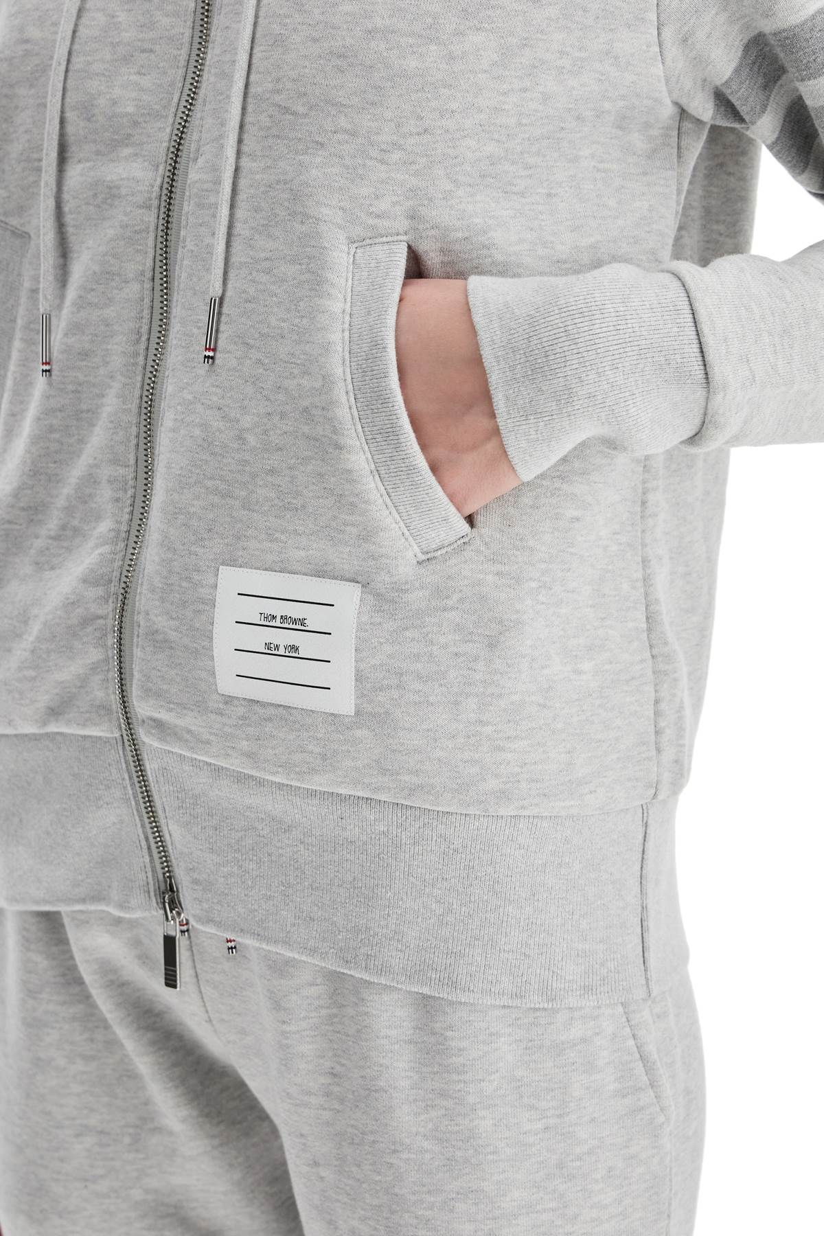 4-bar Hoodie With Zipper And  - Grey