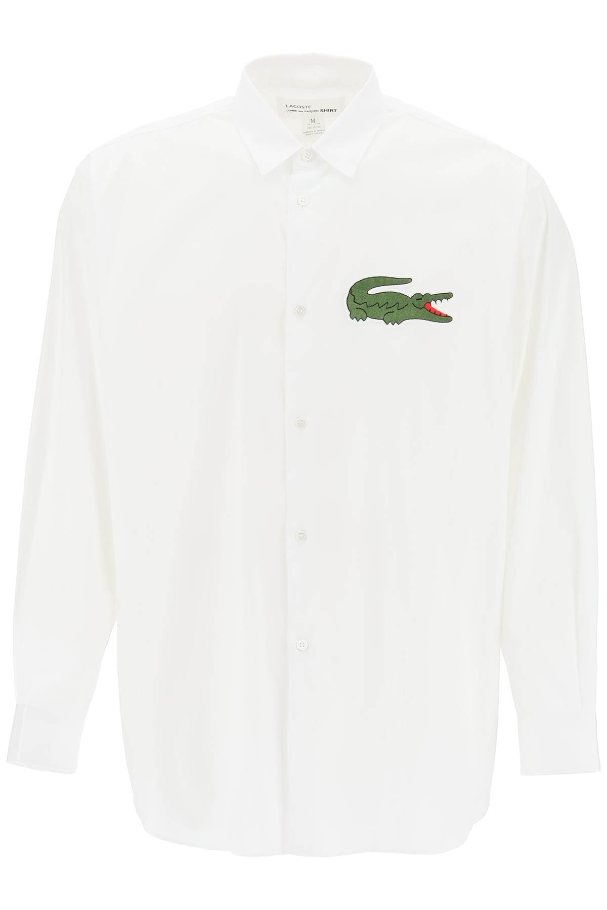 X Lacoste Oversized Shirt With Maxi Patch  - Bianco