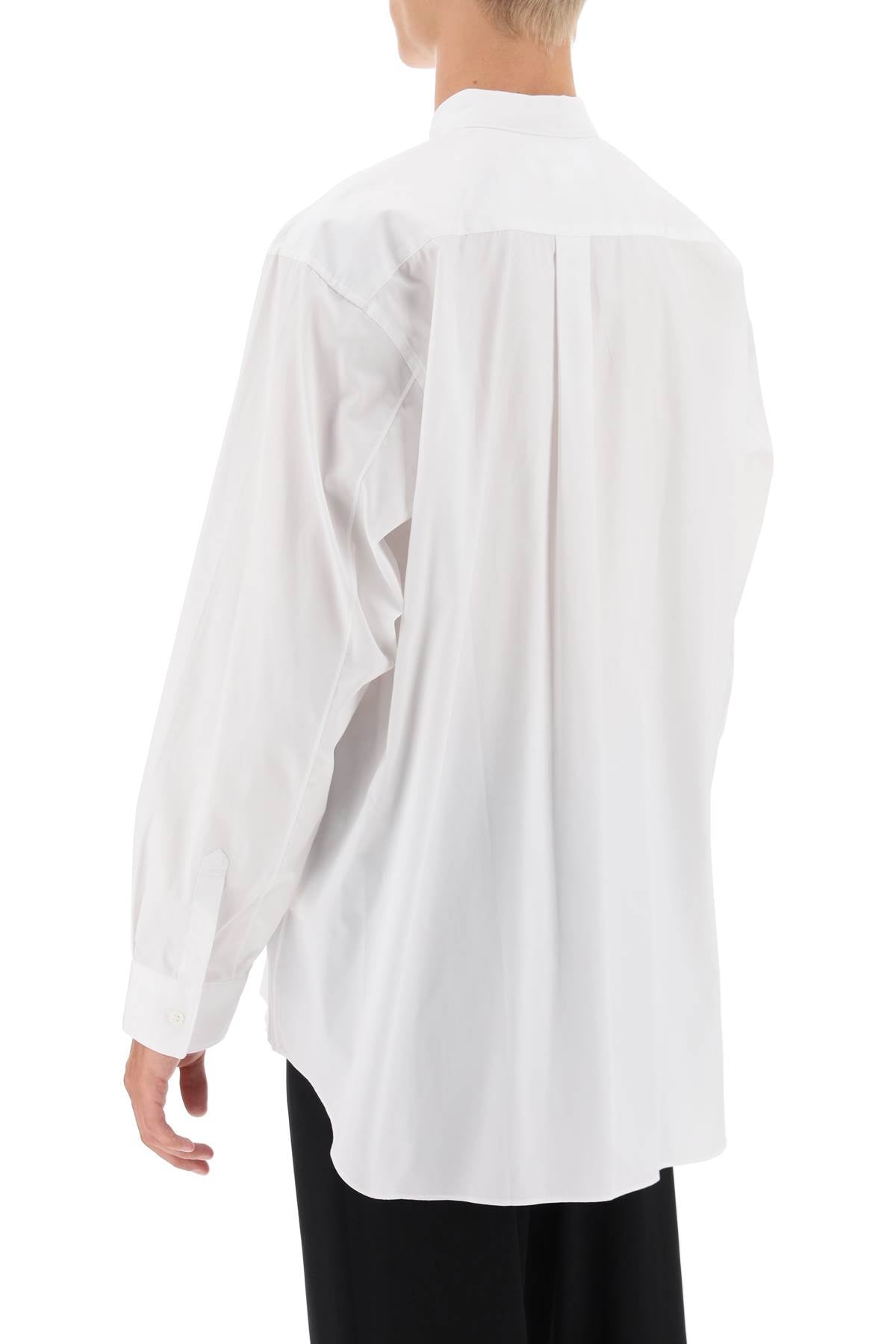 X Lacoste Oversized Shirt With Maxi Patch  - Bianco