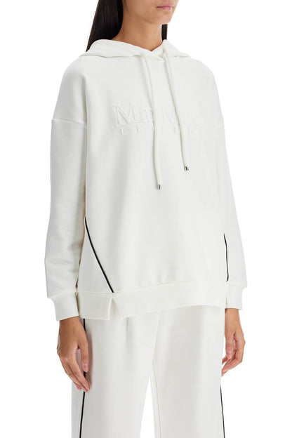 Hooded Sweatshirt With Piping  - White