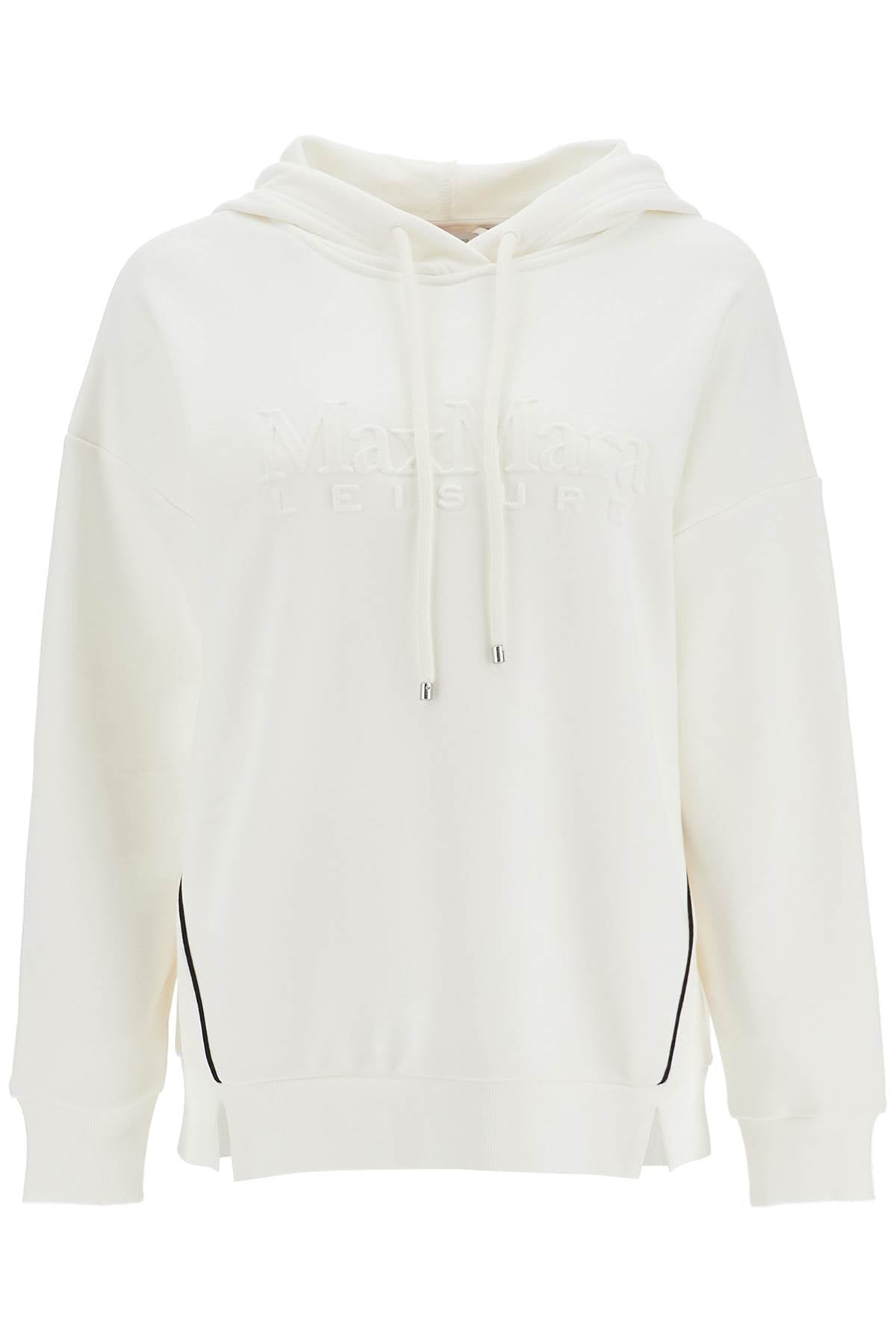 Hooded Sweatshirt With Piping  - White