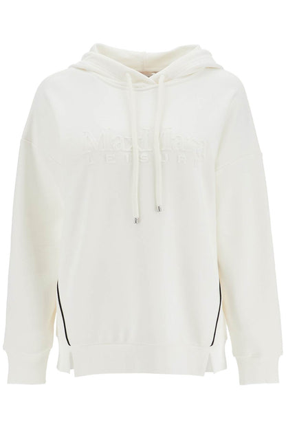 Hooded Sweatshirt With Piping  - White