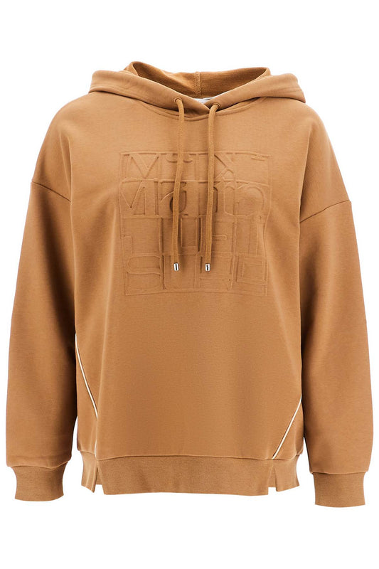 Hooded Sweatshirt With Piping  - Brown