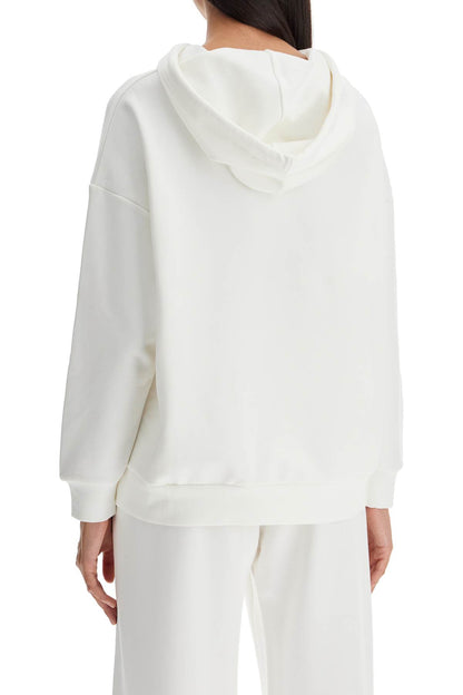 Hooded Sweatshirt With Piping  - White