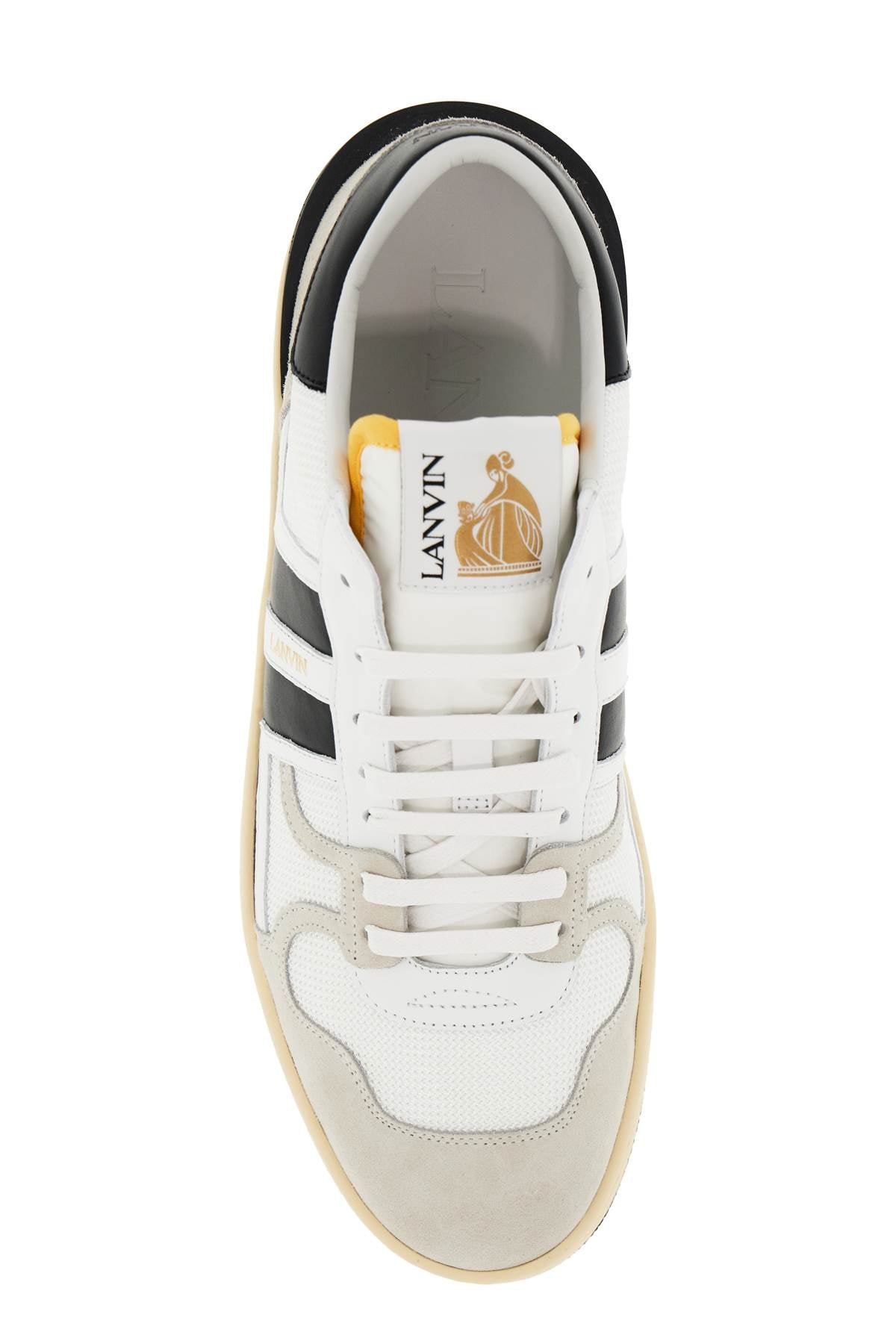 'mesh And Leather Clay Sneakers With  - White