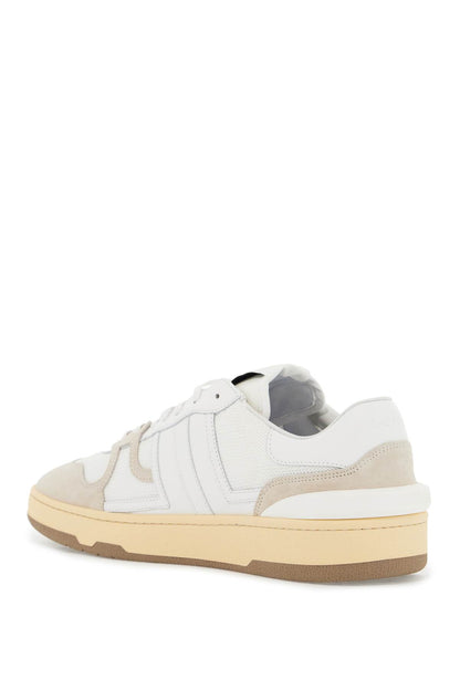 "mesh And Leather Clay Sneakers With  - White