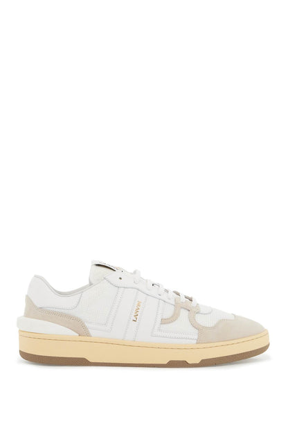 "mesh And Leather Clay Sneakers With  - White