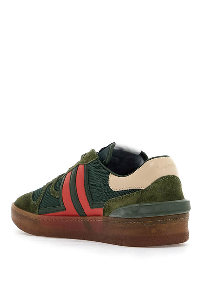 "mesh And Leather Clay Sneakers With  - Green