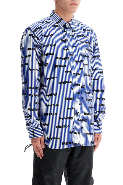 Striped Printed Shirt  - Blue