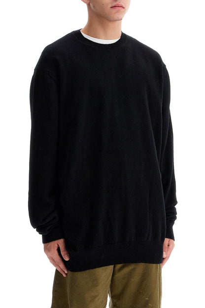 Wool Yarn Pullover Sweater  - Black