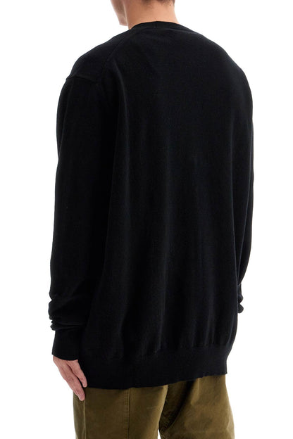 Wool Yarn Pullover Sweater  - Black