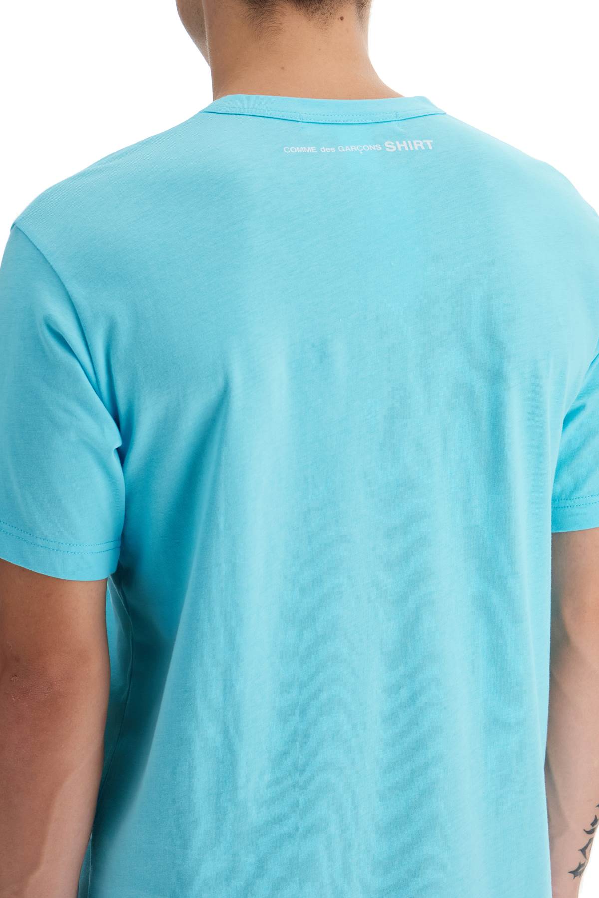 Cotton Crewneck T-shirt  - Light Blue