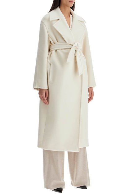 Alpaca, Wool And Cashmere Robe Coat  - White