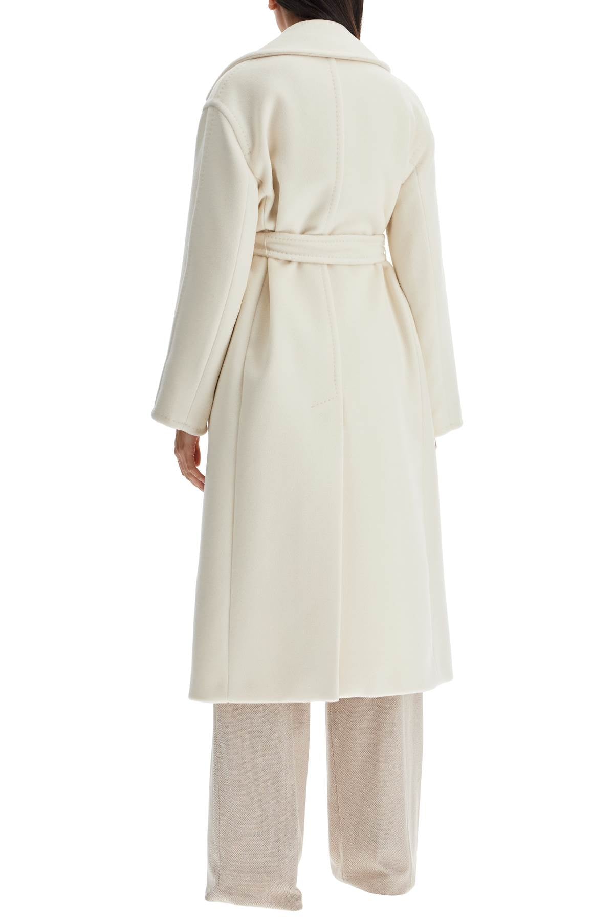 Alpaca, Wool And Cashmere Robe Coat  - White