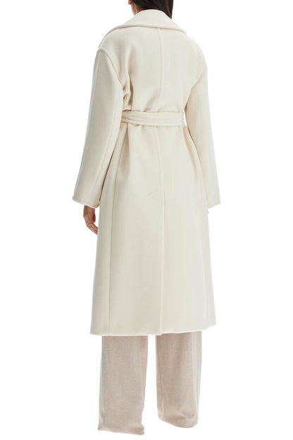 Alpaca, Wool And Cashmere Robe Coat  - White