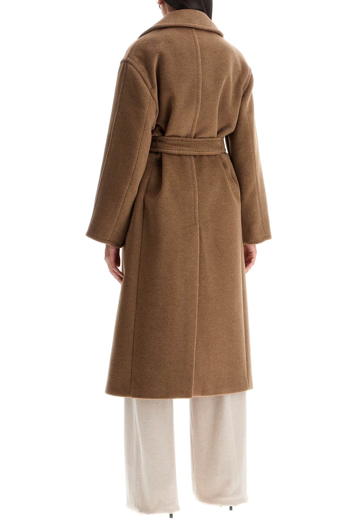 Alpaca, Wool And Cashmere Robe Coat  - Brown