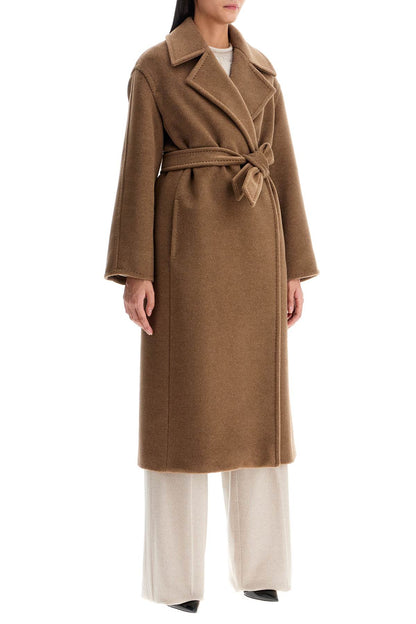 Alpaca, Wool And Cashmere Robe Coat  - Brown