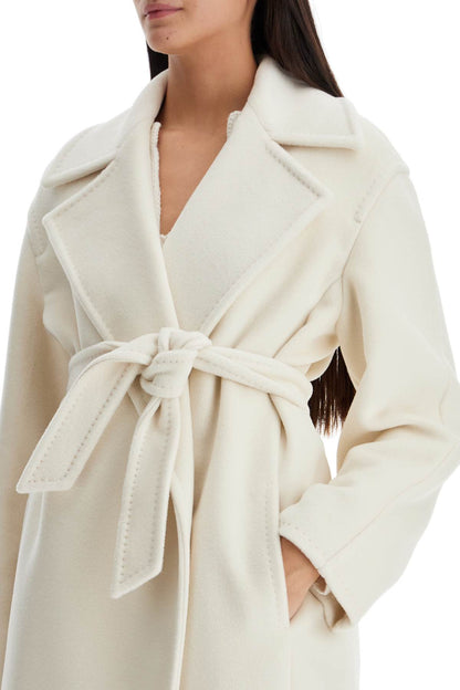 Alpaca, Wool And Cashmere Robe Coat  - White